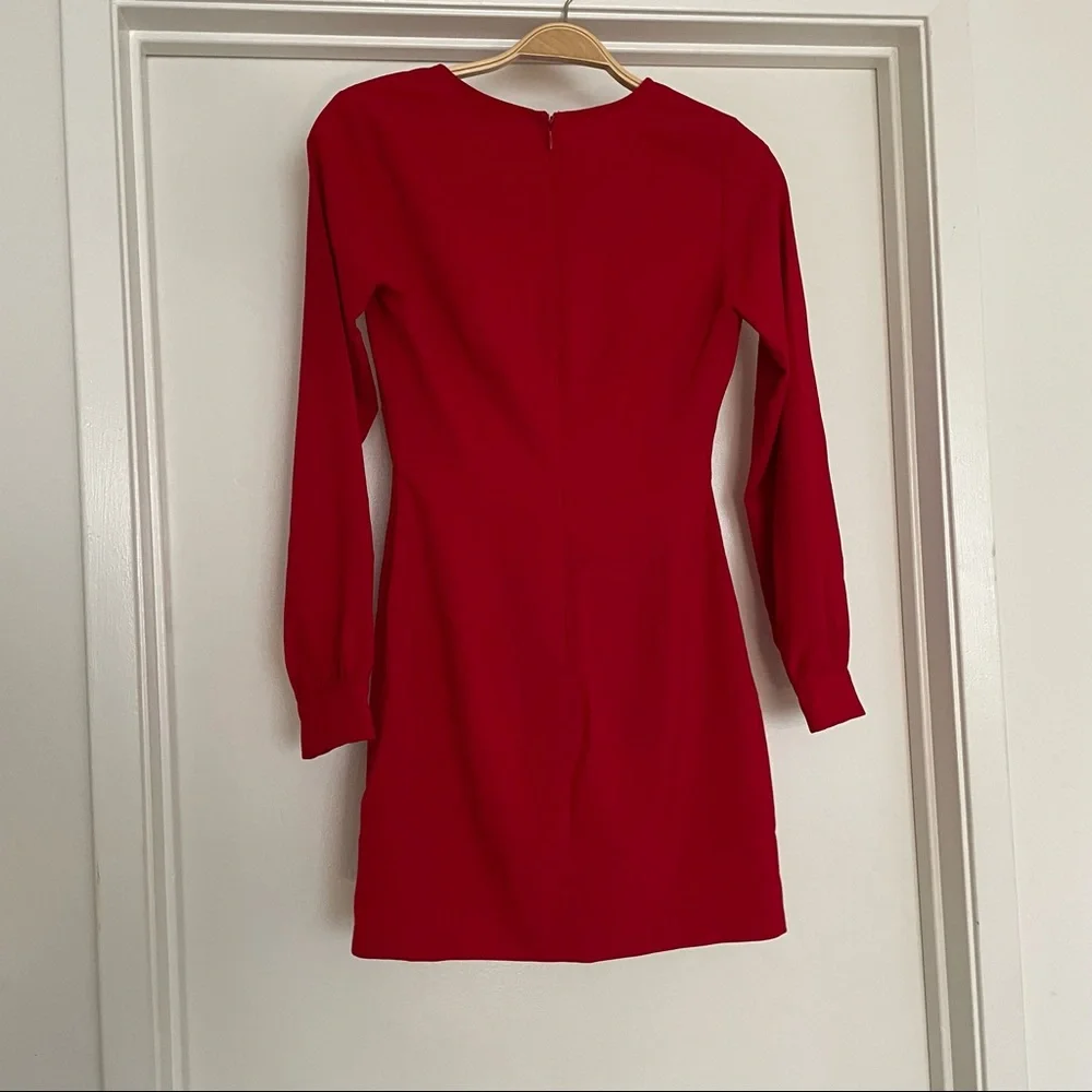 Twist Front Red Cocktail Dress - Picture 7 of 8